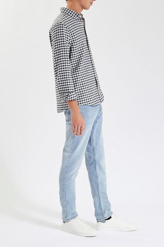 Overhemd Regular Fit - Marineblauw en Wit