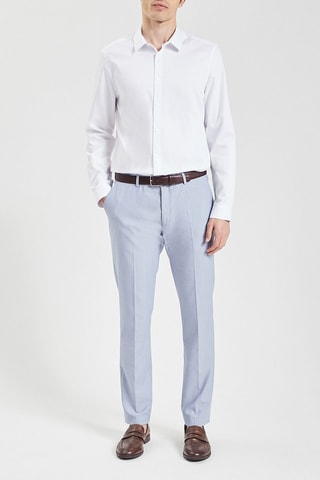 Overhemd Slim Fit Makkelijk Strijken - Wit