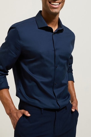 Overhemd Slim Fit - Nachtblauw