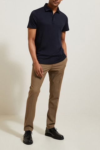 Biologisch Katoenen Polo Slim Fit - Marineblauw