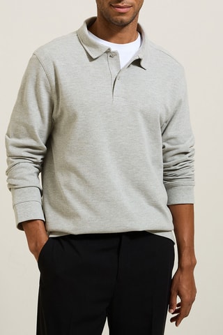 Polo relax - Cinzento-claro mesclado