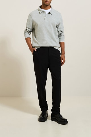 Polo relax - Cinzento-claro mesclado