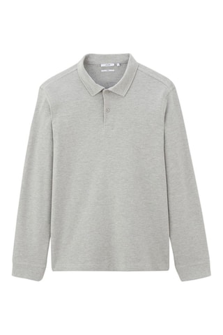 Polo relax - Cinzento-claro mesclado