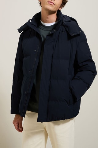 Gewatteerde Jas met Capuchon - Donkerblauw