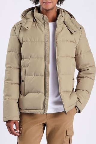 Gewatteerde Jas met Capuchon - Beige