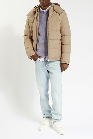 Gewatteerde Jas met Capuchon - Beige