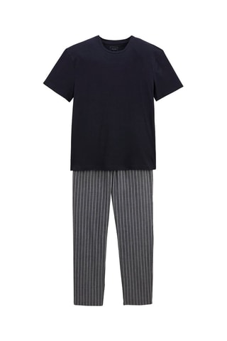 T-shirt en Broek - Marineblauw en Wit