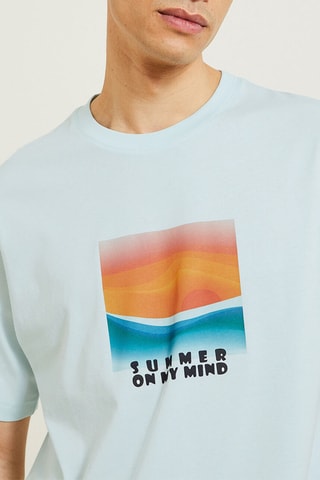 T-shirt Regular Fit - Lichtblauw