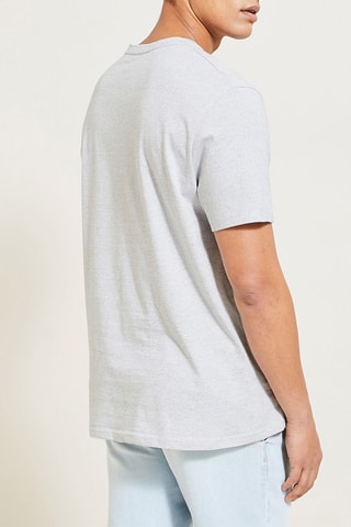 T-shirt Regular Fit - Marineblauw en Gemêleerd Lichtgrijs