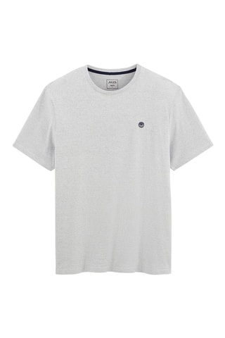 T-shirt Regular Fit - Marineblauw en Gemêleerd Lichtgrijs