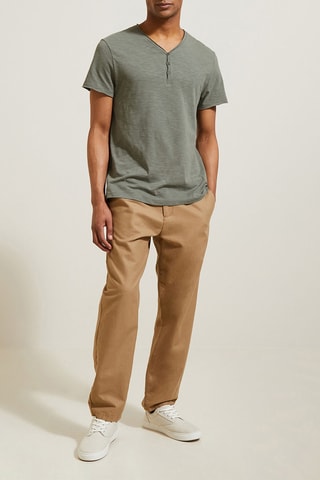 Biologisch Katoenen T-shirt Slim Fit - Kaki