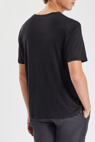 Linnen T-shirt - Zwart