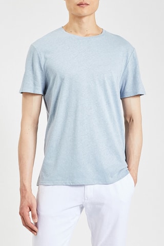 Linnen T-shirt - Hemelsblauw