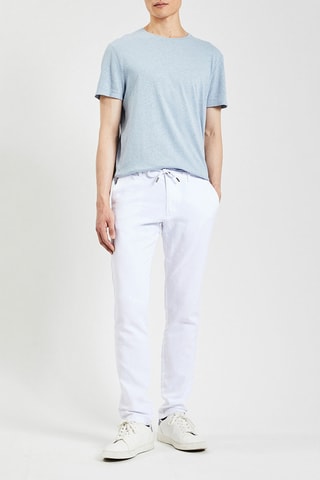 Linnen T-shirt - Hemelsblauw