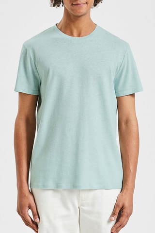 Linnen T-shirt - Hemelsblauw