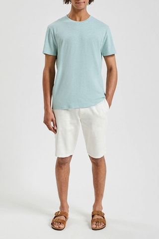 Linnen T-shirt - Hemelsblauw