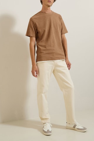 T-shirt relaxed - Camel mesclado