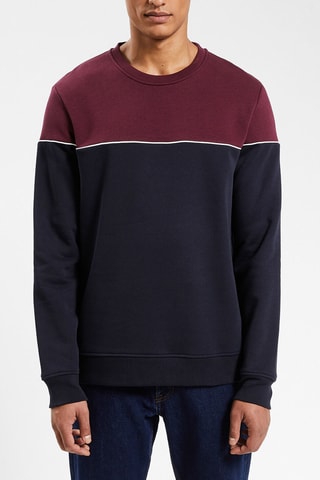 Sweater van Biologisch Katoen Bordeauxrood en Marineblauw