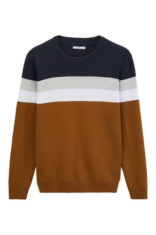 Sweater - Marineblauw en Camel