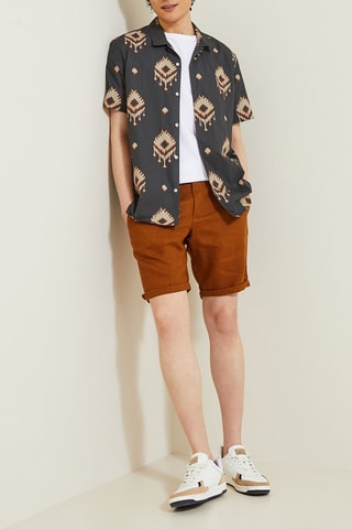 Linnen Bermuda - Camel