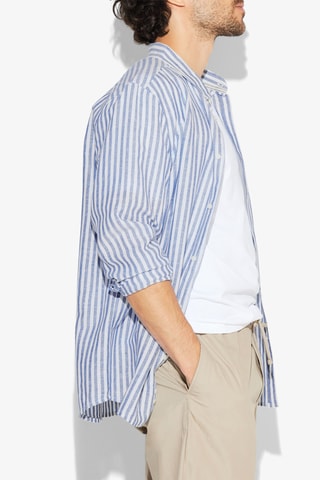 Linnen Overhemd Regular - Kobaltblauw