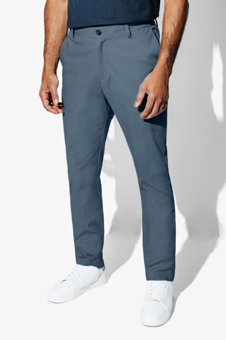 Biologisch Katoenen Chino Slim Fit - Pauwblauw