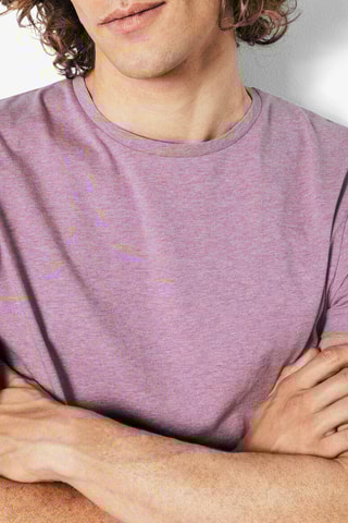 T-shirt slim em algodão biológico - Violeta