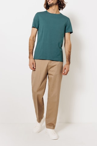 Biologisch Katoenen T-shirt Slim Fit - Donkergroen