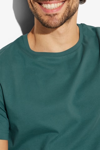 Biologisch Katoenen T-shirt Slim Fit - Donkergroen