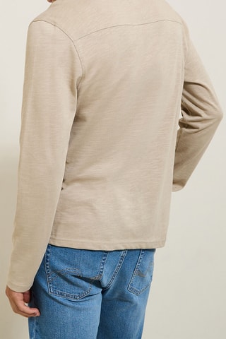 Biologisch Katoenen T-shirt Slim Fit - Beige