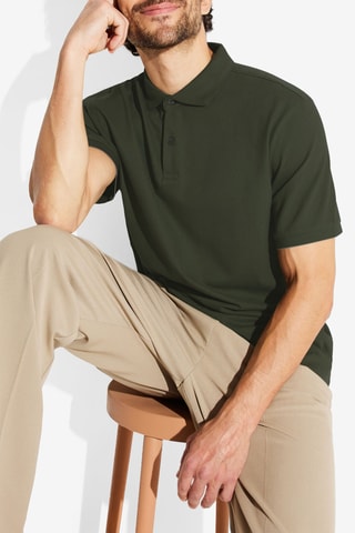 Biologisch Katoenen Polo Regular Fit - Kaki