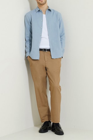 Linnen Overhemd Regular - Hemelsblauw