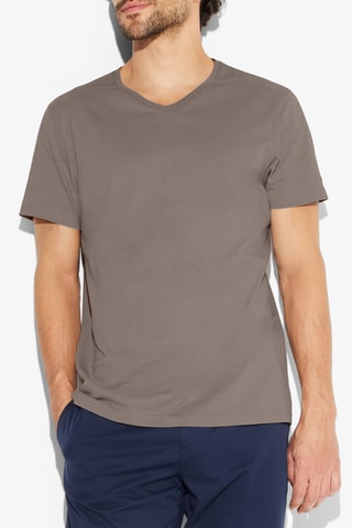 Biologisch Katoenen T-shirt Slim Fit - Beige