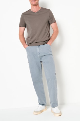 Biologisch Katoenen T-shirt Slim Fit - Beige