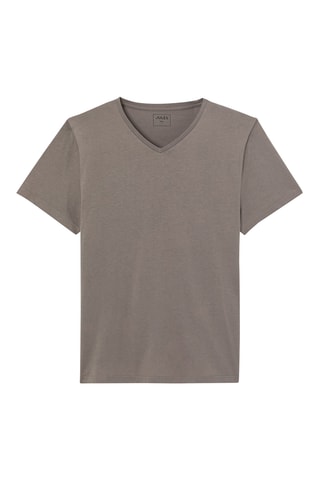 Biologisch Katoenen T-shirt Slim Fit - Beige