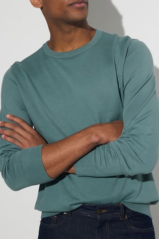 Biologisch Katoenen Trui - Pauwblauw