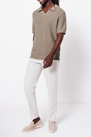 Linnen Polo Regular Fit - Beige