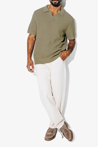 Linnen Polo Regular Fit - Kaki