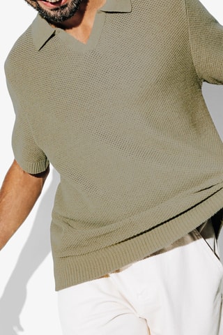 Linnen Polo Regular Fit - Kaki