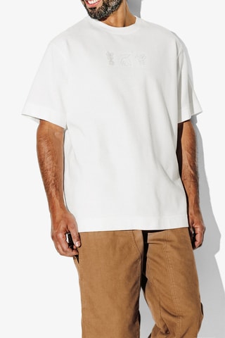 T-shirt relax em algodão biológico - Branco