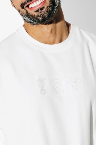 T-shirt relax em algodão biológico - Branco