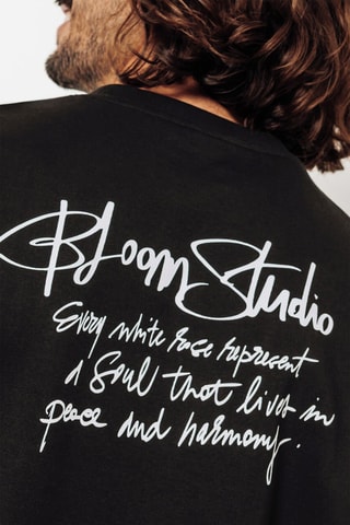 Biologisch Katoenen T-shirt Relax - Zwart