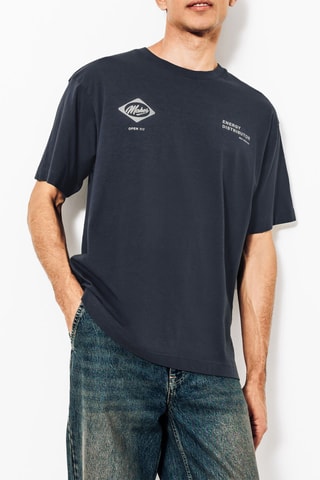 T-shirt relax - Marineblauw