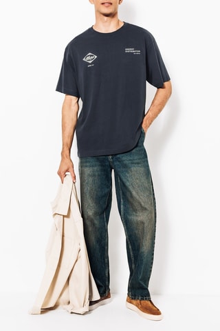 T-shirt relax - Marineblauw