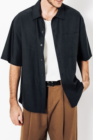 Overhemd boxy - Donkerblauw