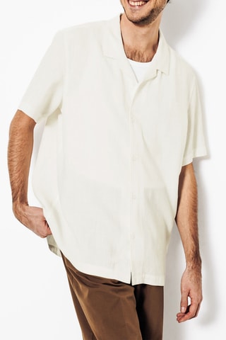 Ramie Overhemd Regular Fit - Wit