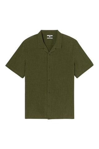 Ramie Overhemd Regular Fit - Kaki