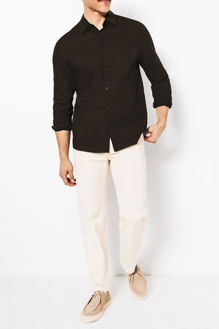 Linnen Overhemd Regular - Kaki