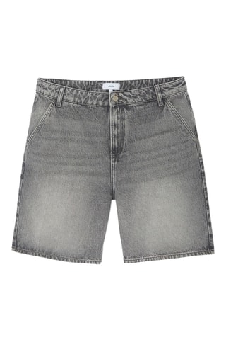 Spijkerbermuda - Lichtgrijs