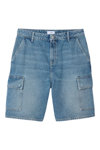 Spijkerbermuda - Blauw